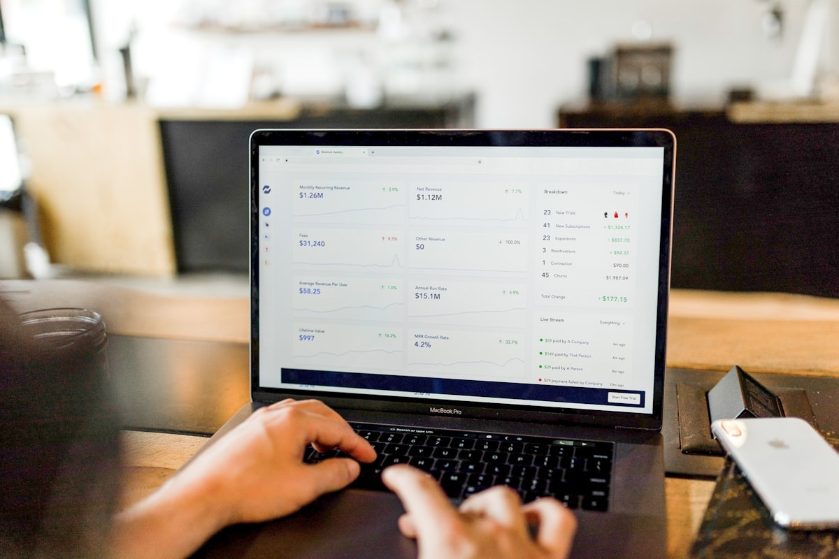 Outbound sales work at a laptop